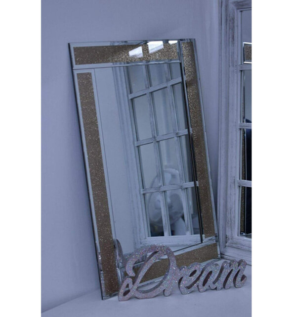 Fairmont Park Black Glitter Glass Wall Mirror