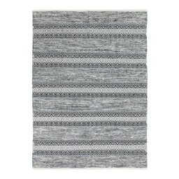 Delaine Extra Soft Tufted Flatweave Cotton White/Black Rug