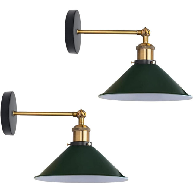 Vintage 180 Degree Adjustable E27 Swing Arm Wall Lamp Fixtures Wall Sconces Industrial Metal Indoor Wall Mounted Sconce for Bedroom Galleries Living R