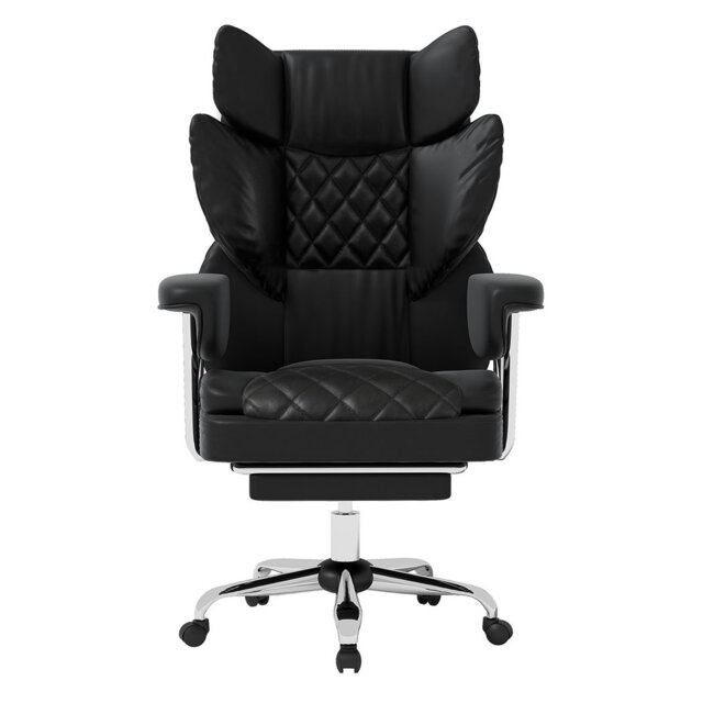 Office Desk Chair Big and Tall for Heavy People with Footrest PU Green