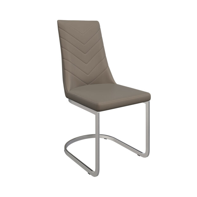 48cm H Foam Padding Upholstered Full Back Side Chair in Taupe