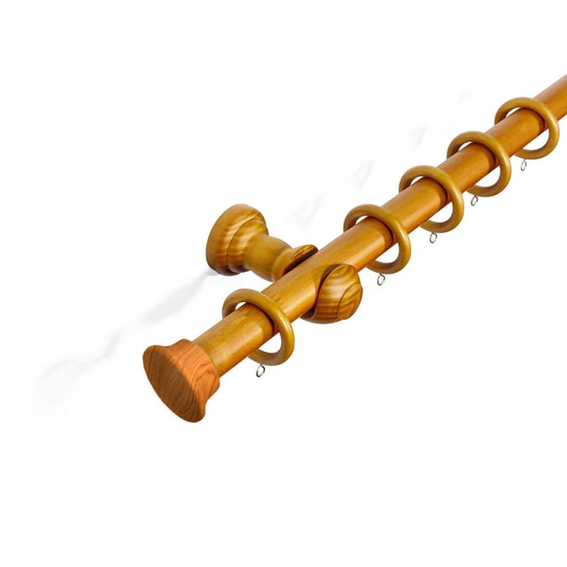 Norgren 28 mm Fixed Length Multi Finials Wooden Curtain Poles