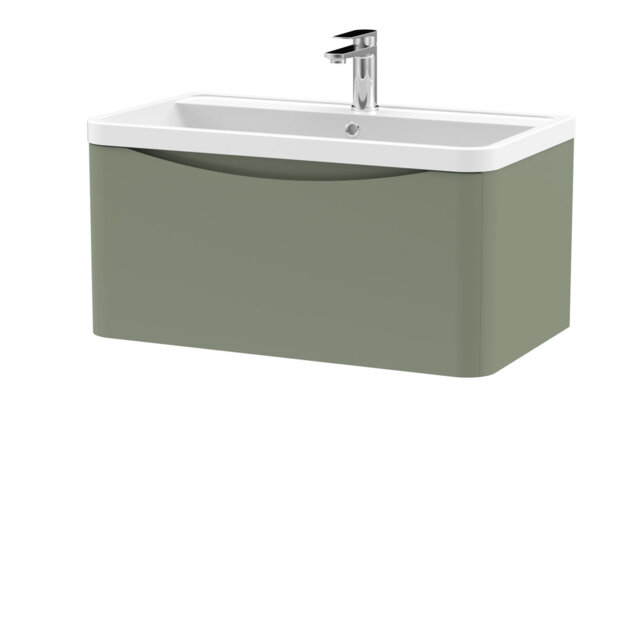 Lunar 800mm Single Bathroom Vanity with Integrated Polymarble Basin