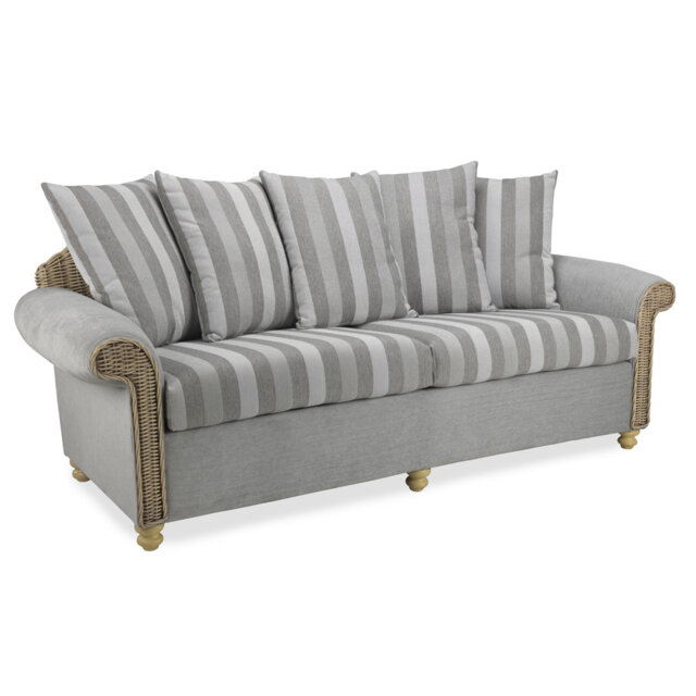 Samford Scatter Back 3 seat sofa in Aquacelan Duke Grey Stripe