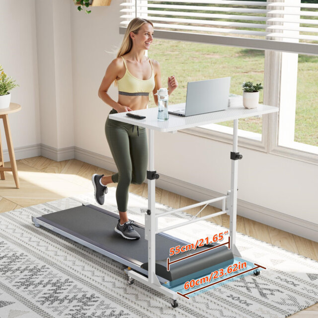 Height Adjustable Standing Desk,  Mobile Small Desk, Portable Home Office Computer Desks With Wheels, Modern Simple Style Desks For Bedroom, Living Ro
