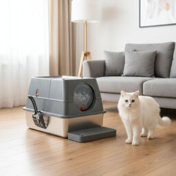 Polyethylene Plastic Enclosed Litter Box with Scoop