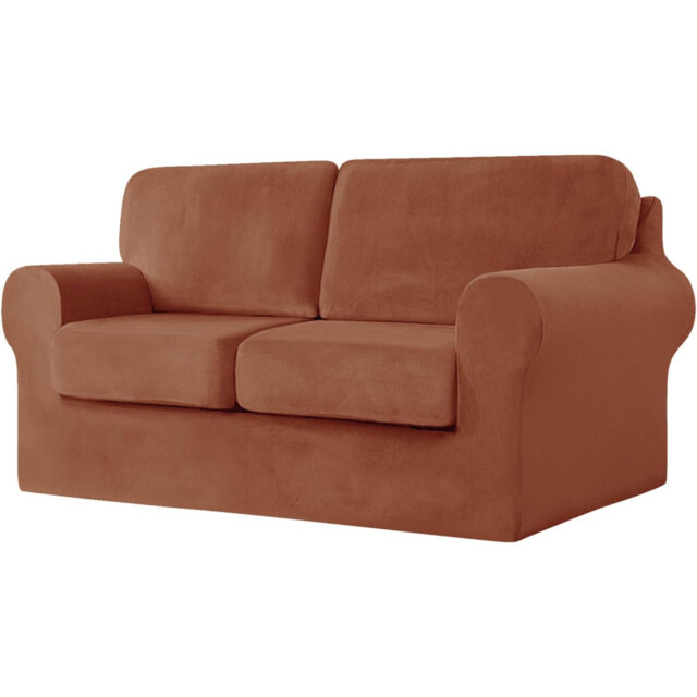 Sofa Cover With Separate Seat Cushions And Backrests Stretch Velvet Sofa Slipcover Couch Covers Furniture Protector Split Combined (2 Seat Set 5 PCS)
