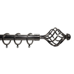 Gloria Steel Adjustable 0.28cm Single Curtain Pole