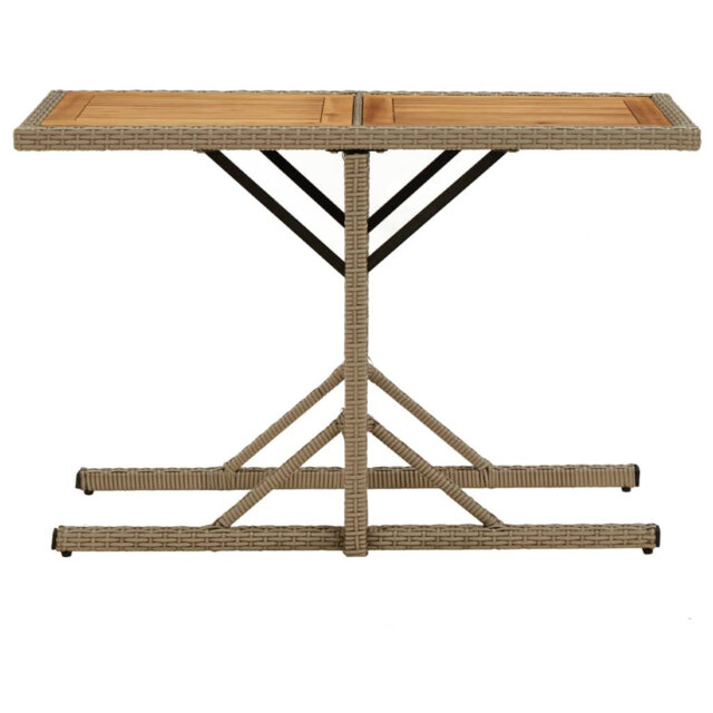Pavlatka Rectangular Solid Wood Metal Outdoor Dining Table - 53 cm W 110 cm D