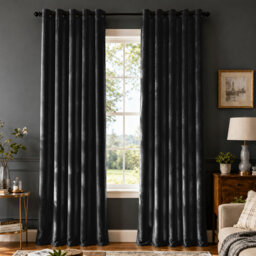 Crushed Velvet Eyelet Window Curtains