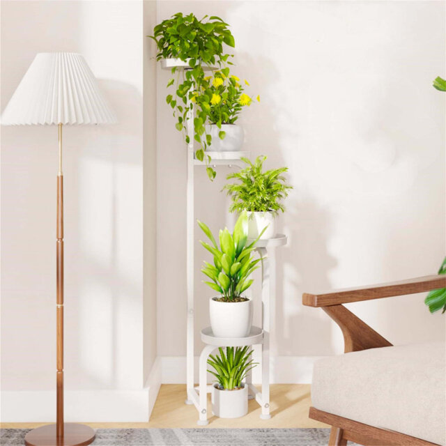 Corner Metal Plant Stand For Indoor And Outdoor