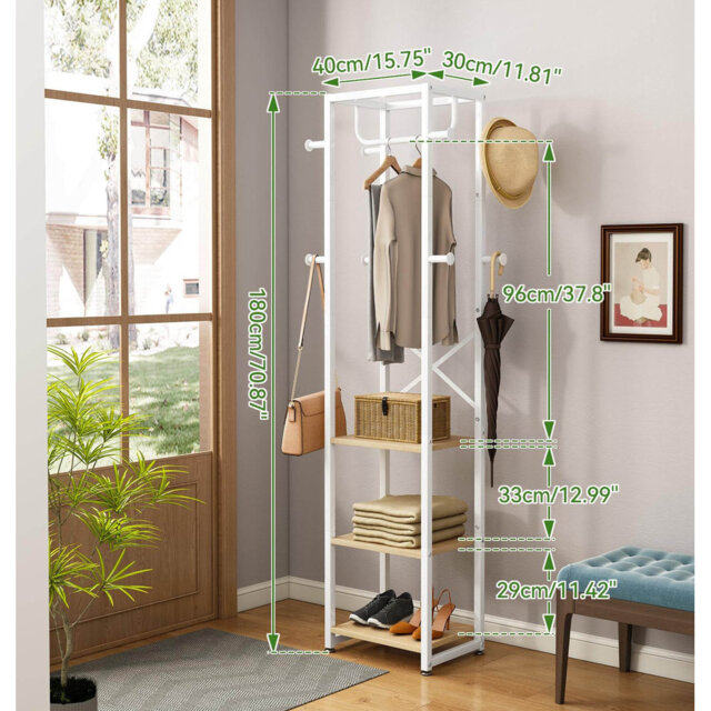 Freestanding 8 - Hook Coat Rack