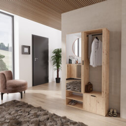 Entrance Wardrobe MELO Hall Tree 100cm Wide with Shoe Storage