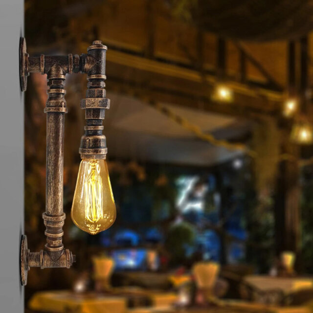 Centrahoma Industrial Candle Wall Light â 1-Light Metal Sconce with E27 Socket for Hallway