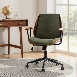 Luis 62.8cm W Modern Polyester Swivel Office Chair