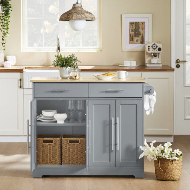 Solid Wood Top Kitchen Island