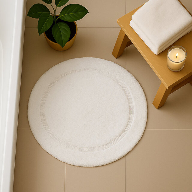 Polygala Cotton Round Bath Mat