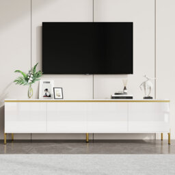 "Unfinished TV Stand for TVs up to 77"" with Fireplace Included"