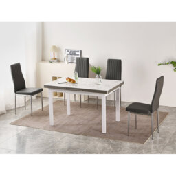 Jade White Sintered Stone Extending Dining Table with 4 Monza Chairs