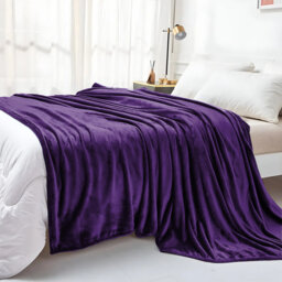 Reversible Faux Fur Mink Fleece Blanket Throw - Ultra Soft Plush Luxury Sofa & Bed Throw, Warm Light