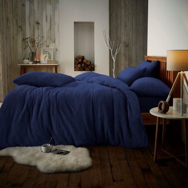 Teddy Fleece Duvet Cover Set with Pillowcases, Ultra Soft Plush Bedding, Cosy Warm Winter Quilt Cover, Easy Care, Machine Washable