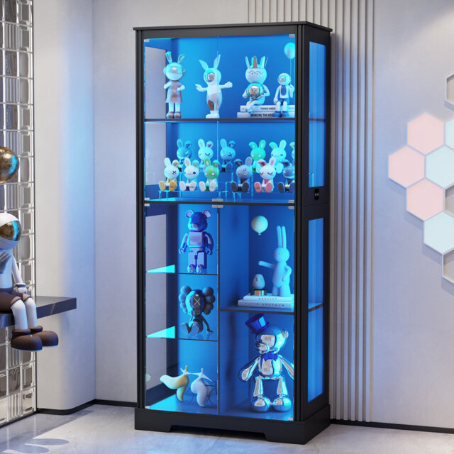 Display Cabinet with 3 Color Led Lights and Human Sensor Function