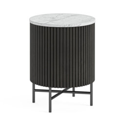 Demetru Fluted with Door Side Table with Storage