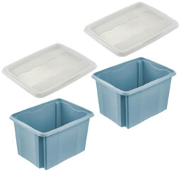 Set of 2 Turn Around Storage Box with Lid