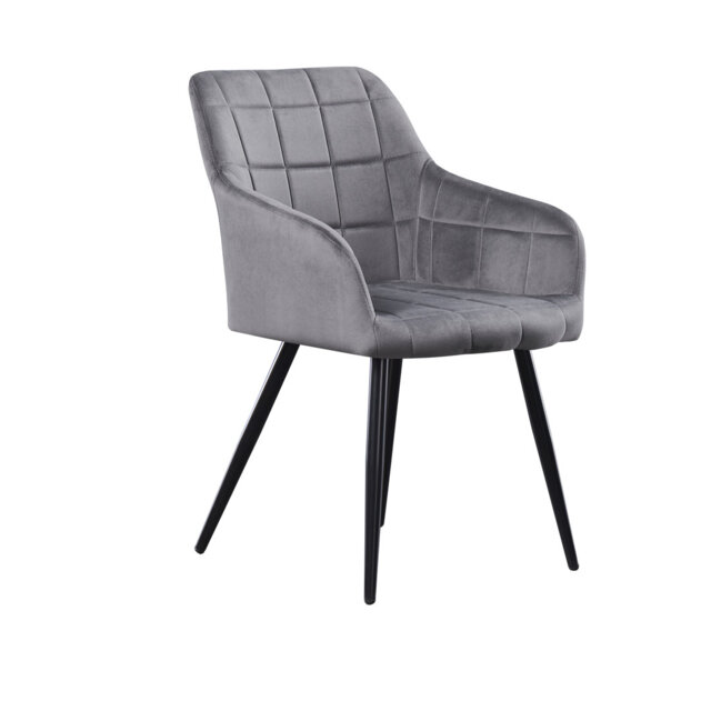 Yerres Modern Velvet Dining Chairs - Ergonomic Curved Back with Metal Legs - Armchair for Dining Room Kitchen Living Room