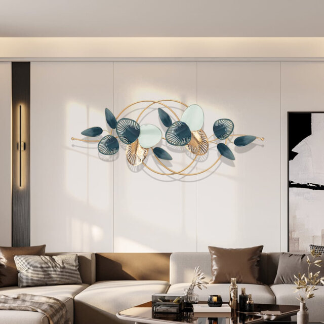 Modern Minimalist 3D Hollow-Out Metal Leaves Wall Décor