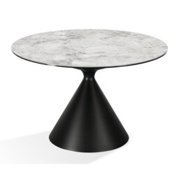 Hodgeman Round Stone Top Metal Base Dining Table