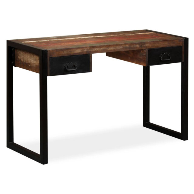 Trystan Solid Wood Top Metal Base Writing Desk