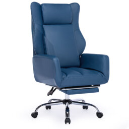 Seaberg Ergonomic PU Leather Office Chair with 3D Kneading Massage, Adjustable Backrest (90°-135°), Folding Armrest, Telescopic Footrest, 360° Swivel