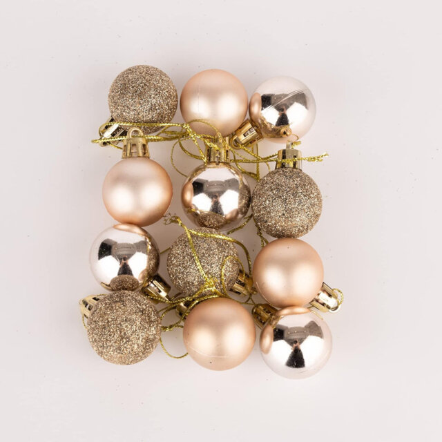 Baubles DARK RED 3CM 12PCS SET PVC