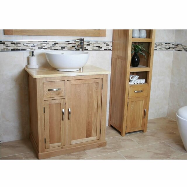 Degraff Solid Oak 750mm Free-Standing Vanity Unit