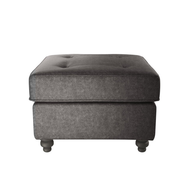 Bodnar Faux Leather Tufted Square Footstool