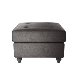 Bodnar Faux Leather Tufted Square Footstool