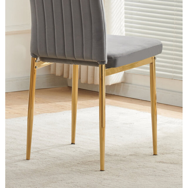 Glitz Velvet Dining Chairs with Gold Legs