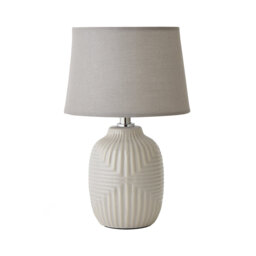 Harrison Tapered Lamp Shade Geometric Ribbed Pattern Gloss Small Table Lamp