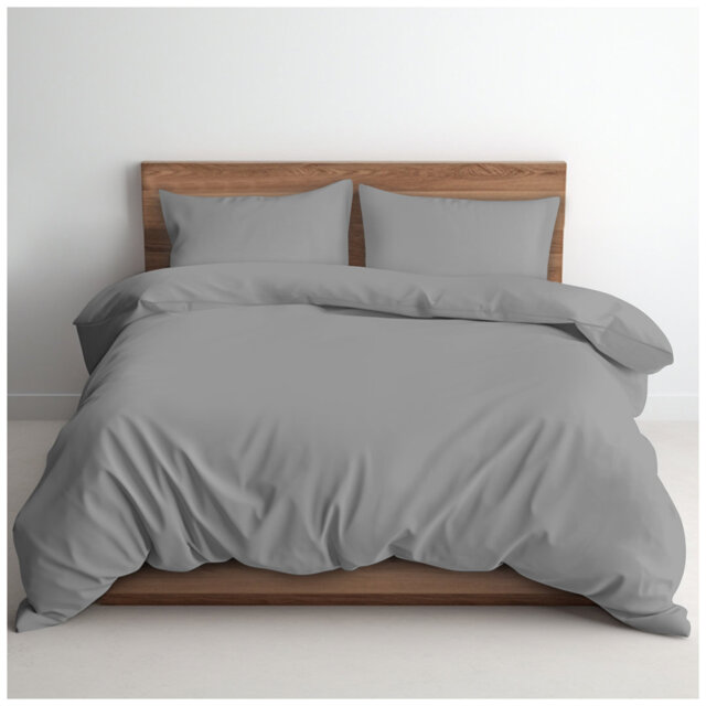 Microfiber Plain Dyed Duvet Cover Set with Pillowcases - Durable & Breathable Bedding for Comfort & Style
