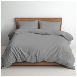 Microfiber Plain Dyed Duvet Cover Set with Pillowcases - Durable & Breathable Bedding for Comfort & Style
