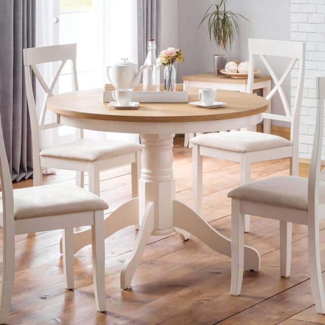 Conklin Solid Oak Pedestal Dining Table by Wayfair