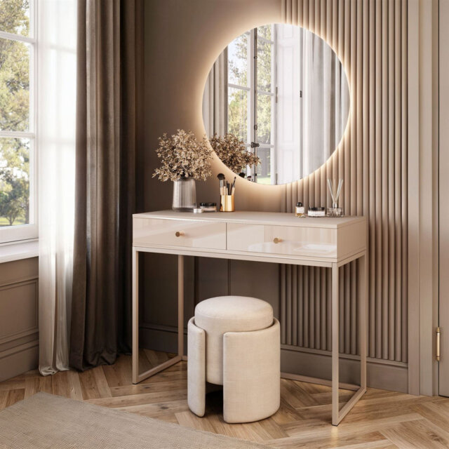 BLANCO GLAMOUR Cashmere Dressing Table with LED Mirror