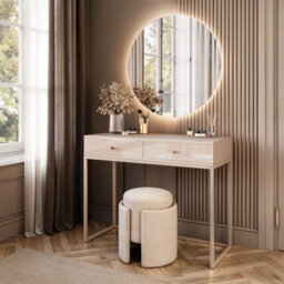 BLANCO GLAMOUR Cashmere Dressing Table with LED Mirror