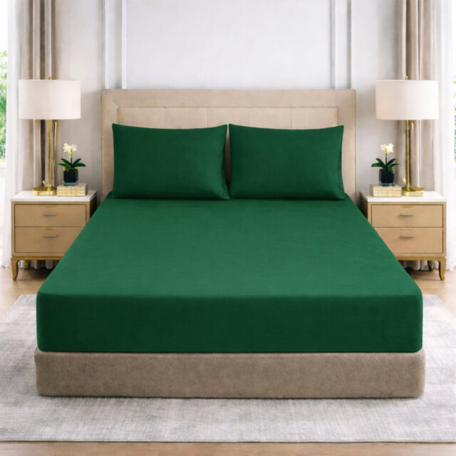 25cm Deep Pocket Fitted Sheet - Soft Microfiber Elasticated Bed Sheet Bottom