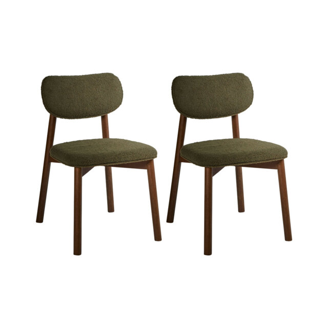 Set of 2 Dining Chairs MILLS Boucle
