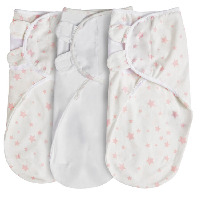 Silentnight Safe Nights Breathable 100% Soft Cotton Baby Swaddle - Pack Of 3