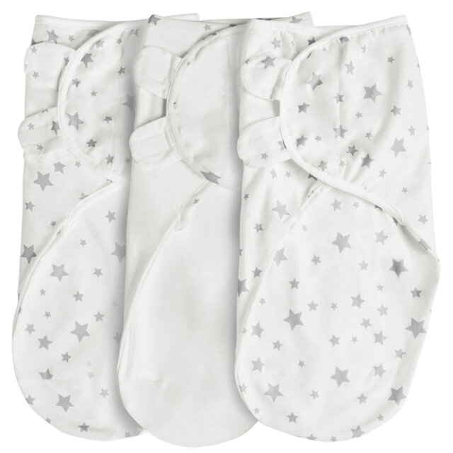 Silentnight Safe Nights Breathable 100% Soft Cotton Baby Swaddle - Pack Of 3