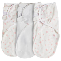Silentnight Safe Nights Breathable 100% Soft Cotton Baby Swaddle - Pack Of 3