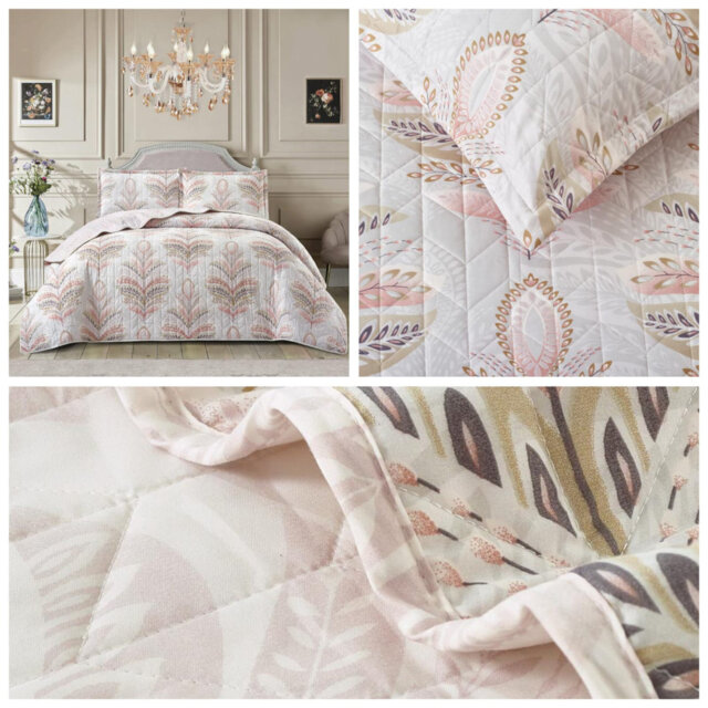 Marlow Home Co. Amalyah Floral Bedspread with Pillowcases